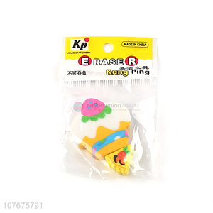 Popular design school stationery cartoon ice cream shape eraser