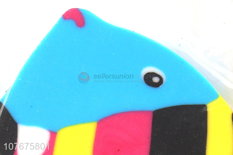 Best selling kids stationery cartoon tropical fish shape eraser