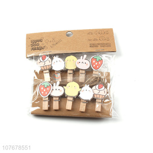 Creative design home decoration cartoon handmade small wooden clip