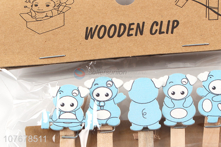 Fashion shop home decoration cartoon piggy wooden clip