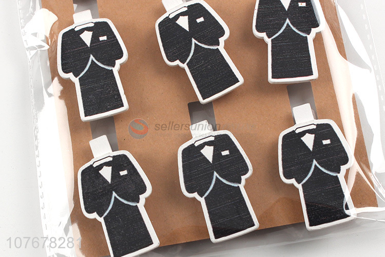 Fashion cartoon wooden clip creative photo clip cartoon gentleman suit wooden clip