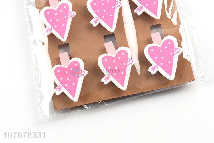 Supply creative cartoon photo clip with one arrow through the heart clip wooden craft clip