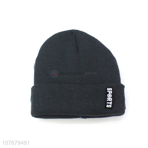Good Price Acrylic Knitted Beanie Hat With Custom Logo