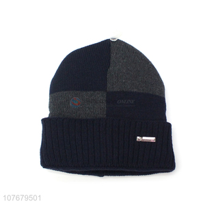 Custom Fashion Knitted Beanies Hat Winter Hat With Velvet