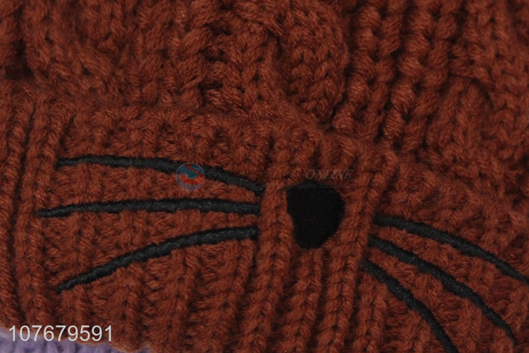 Cute Design Winter Warm Knitted Beanie Hat For Children