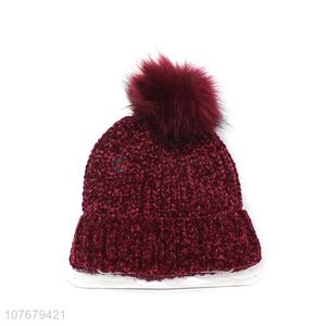 Wholesale Fashion Ladies Hat Knitted Beanie Hat Winter Hat