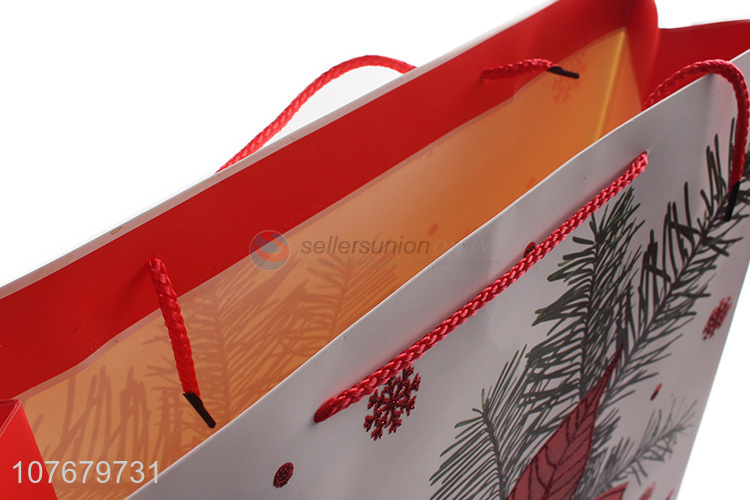 Hot sale red festive holiday tote bag paper gift bag