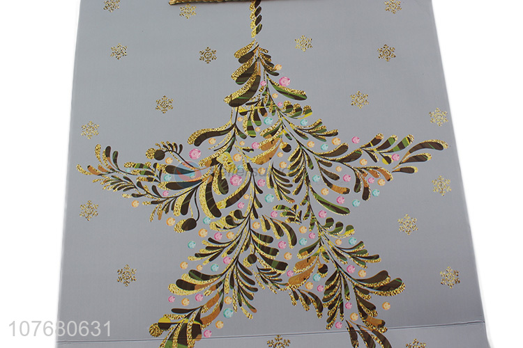 New exquisite packaging bag blue and gray Christmas decoration gift bag