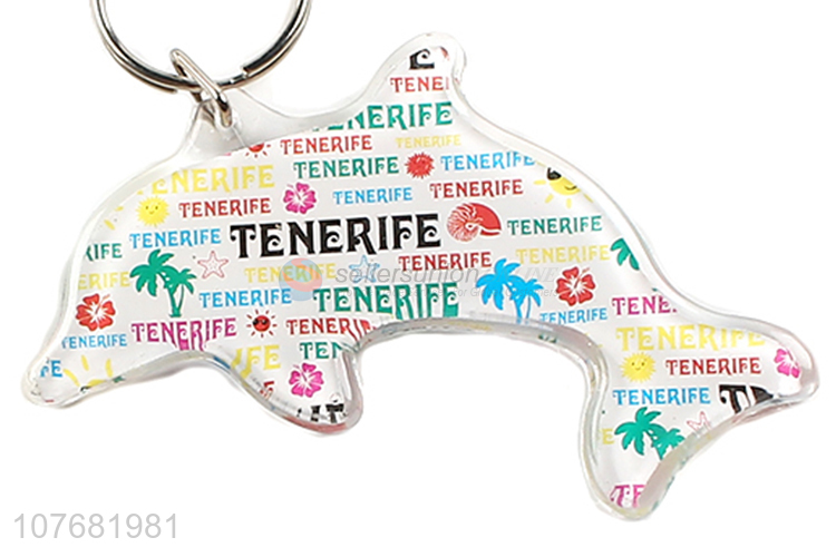 Top seller dolphin key chain acrylic keyring for souvenir