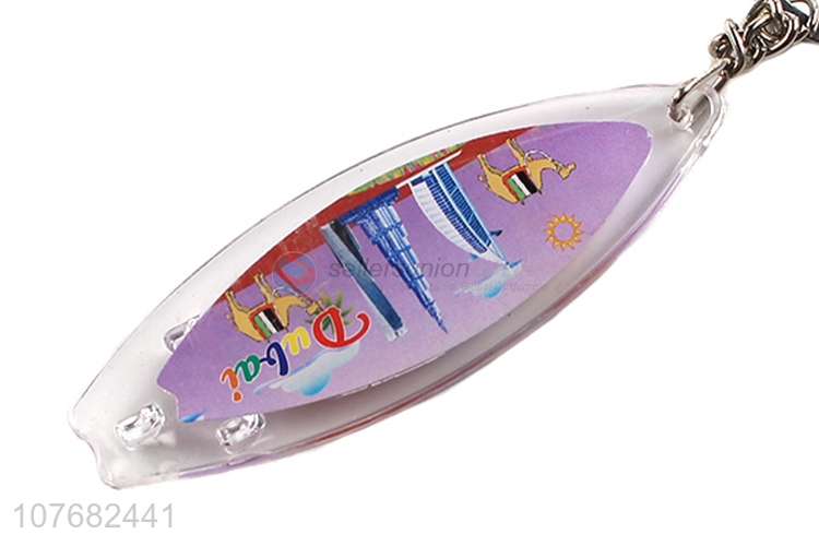 Top seller Dubai souvenir key chain acrylic keyring
