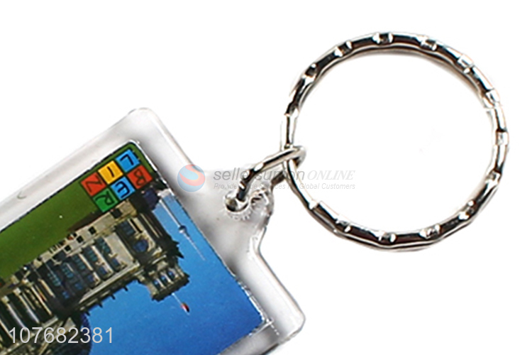Hot sale Berlin souvenir key chain acrylic keyring