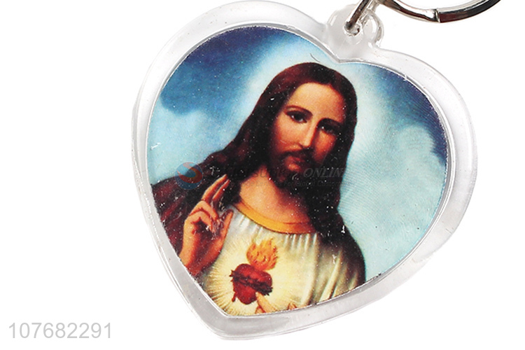 Latest design heart key chain acrylic keychain key ring