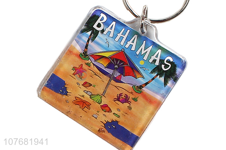 High quality Bahamas souvenir key chain acrylic keyring