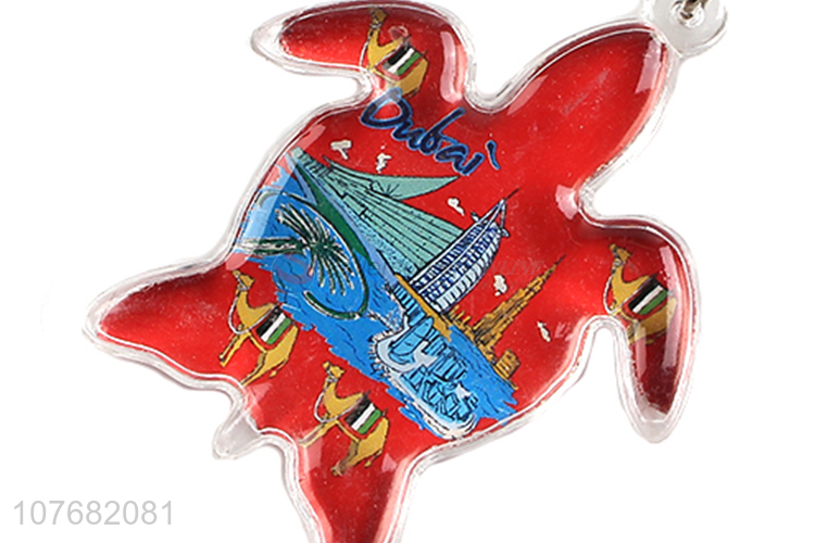 Low price tortoise key chain acrylic keyring for souvenir