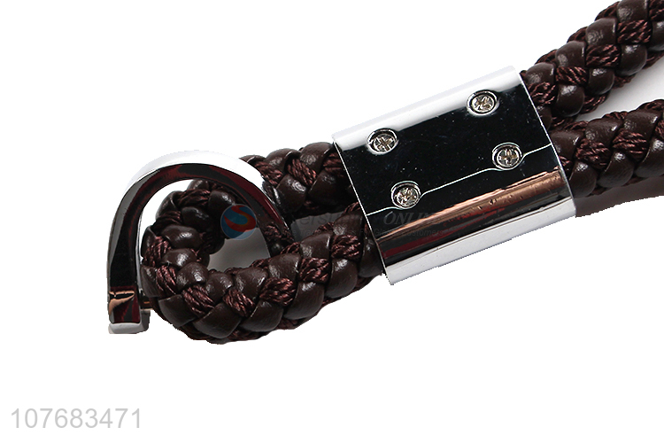 Good quality handmade braided pu leather rope for car key chain