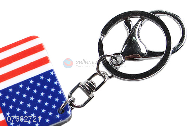 Competitive price American flag key chain acrylic keyring for souvenir