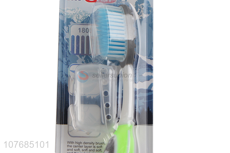 Fluorescent green soft bristles toothbrush fresh breath toothbrush with toothbrush dust box