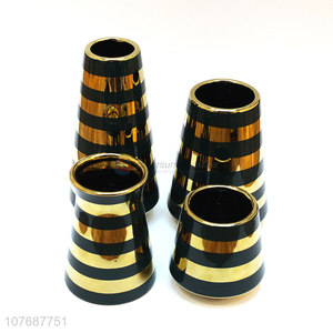 Hot sale light luxury vase three-piece soft-covered household ceramic vase