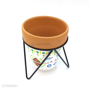 Creative office desktop decoration wrought iron plant pot holder