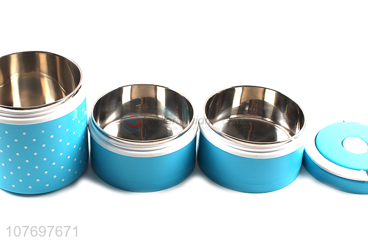 Hot Selling 3 Layers Lunch Box Round Bento Box Set