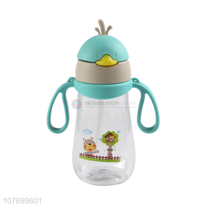 New cartoon pattern plastic summer children water cup with straw