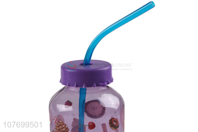 High quality children cartoon drinking cup with straw design water cup