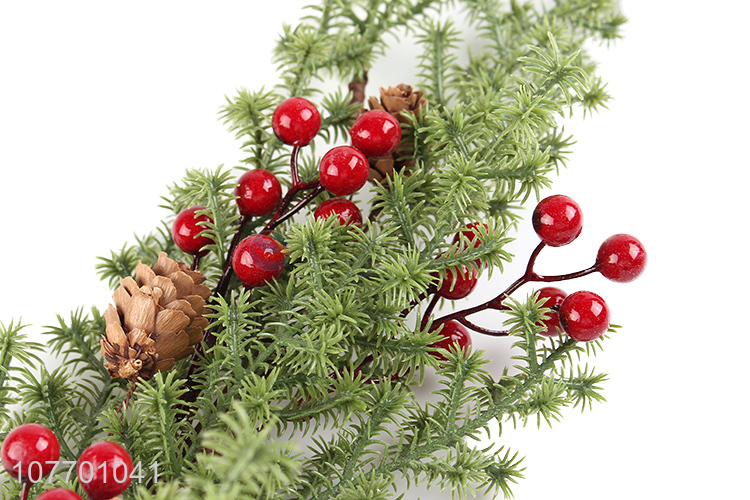 Factory direct sale pinecone red berry Christmas picks Christmas branch