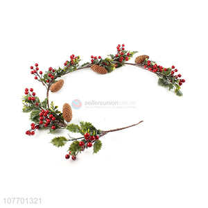 Good quality Christmas decoration Christmas vine with pinecone red fruit