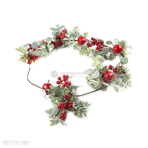 Promotional Christmas ornaments long artificial vine with fruit