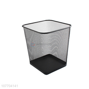 Factory price medium metal mesh garbage bin iron trash bin