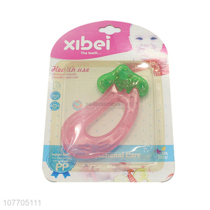 New arrival eggplant shape baby teether food grade baby teething toy