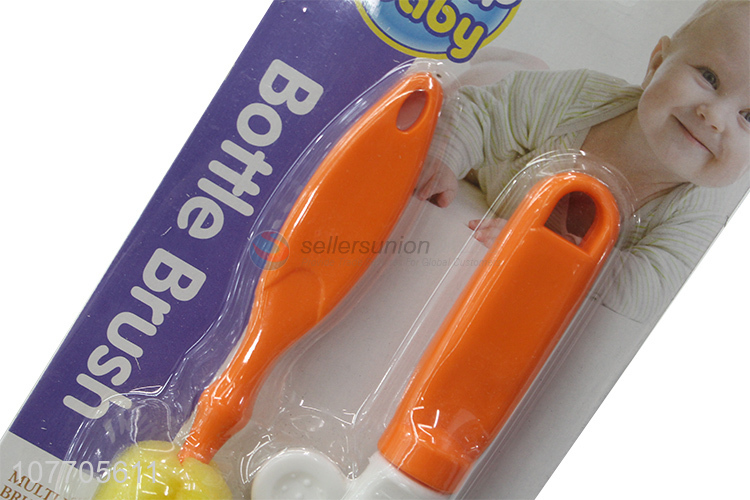 Most popular plastic handle baby bottle brush nipple sponge brush