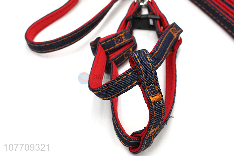 Wholesale cheap pets dogs vented vest harness leash with collar