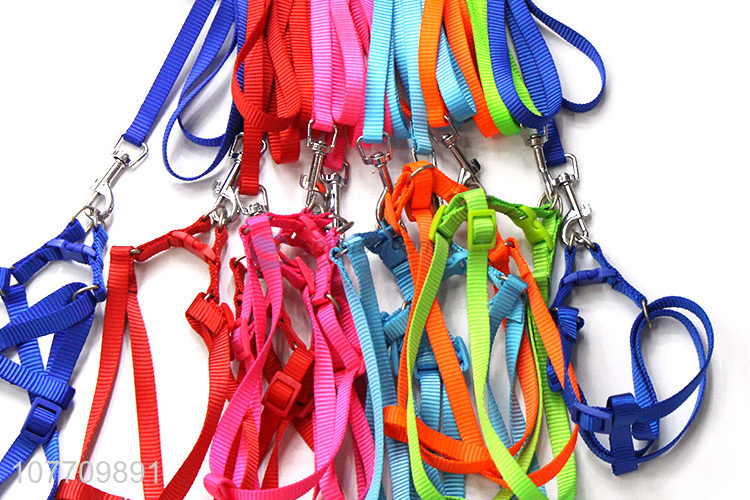 Wholesale cheap price colourful durable harness vest leash for pets