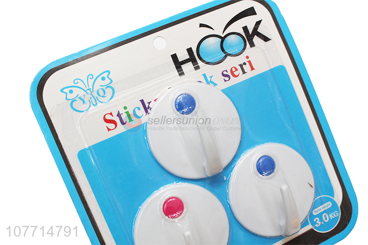 Custom 3 Pieces Round Sticky Hook Multifunction Wall Hooks