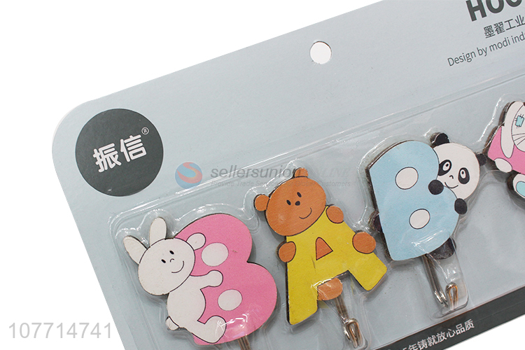 Fashion Design 4 Pieces Cartoon Sticky Hook Wall Hooks