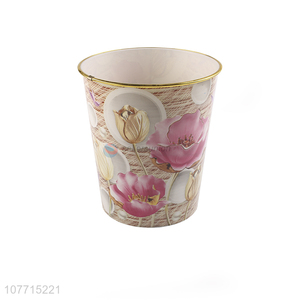 Custom Beautiful Flower Pattern <em>Garbage</em> Bin Trash <em>Can</em>