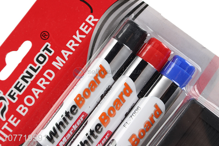 Best Sale 3 Pieces White Board Marker With Eraser Set