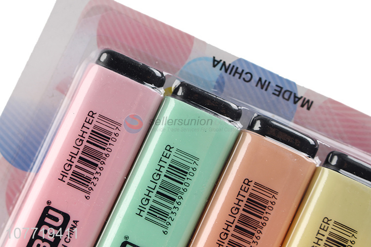 Promotional 4 Pieces Candy Color Highlighter Marker Pen Set