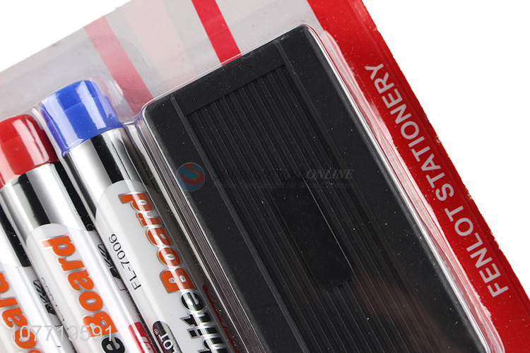 Best Sale 3 Pieces White Board Marker With Eraser Set