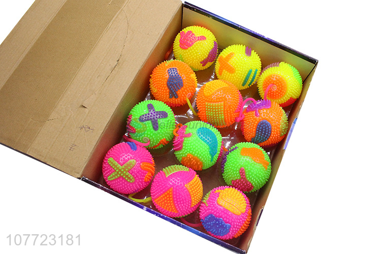 Creative design flashing spiky ball luminous bouncy ball