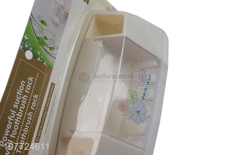 Good sale wall-mounted suction cup plastic toothbrush holder toothbrush rack