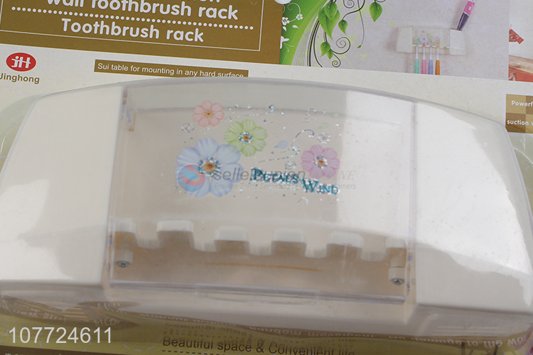 Good sale wall-mounted suction cup plastic toothbrush holder toothbrush rack