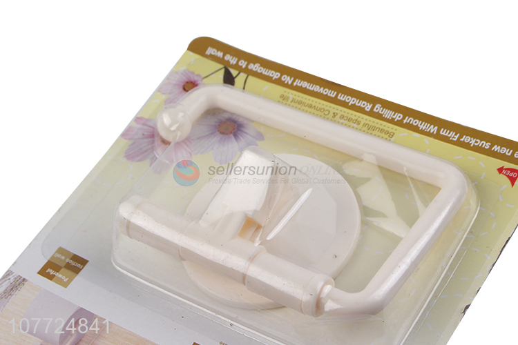 Low price no drilling vacuum suction cup plastic toilet roll holder