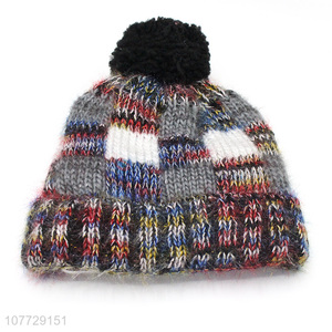 China factory ladies winter cap thermal fleece-lined knitting beanie hat