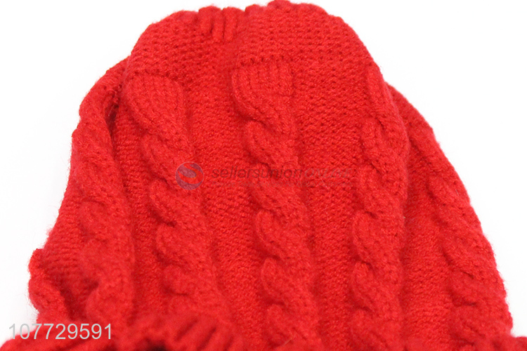 Top seller kids winter hat girls knitted hat princess hat