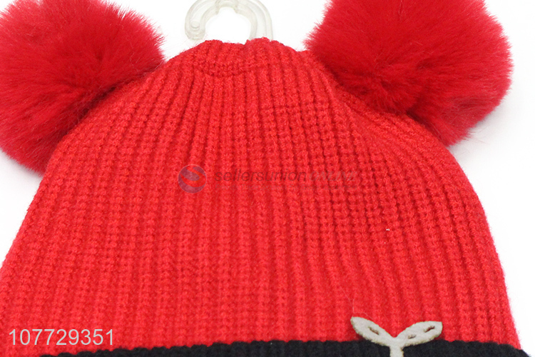 New arrival children beanies kids winter hat with pompom