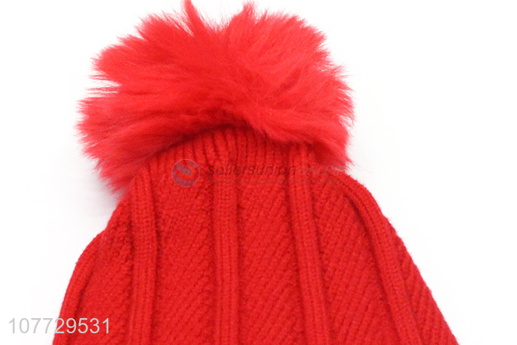 Best selling children beanies boys winter hat with pompom