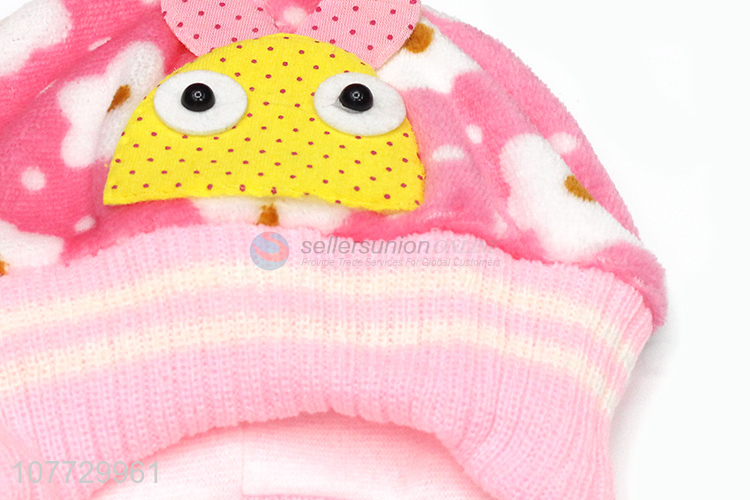 Promotional kawaii cartoon animal kids beanies children winter hat with earmuffs