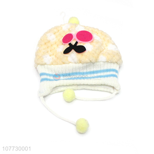 New products cartoon design children beanies kids winter hat with earflaps